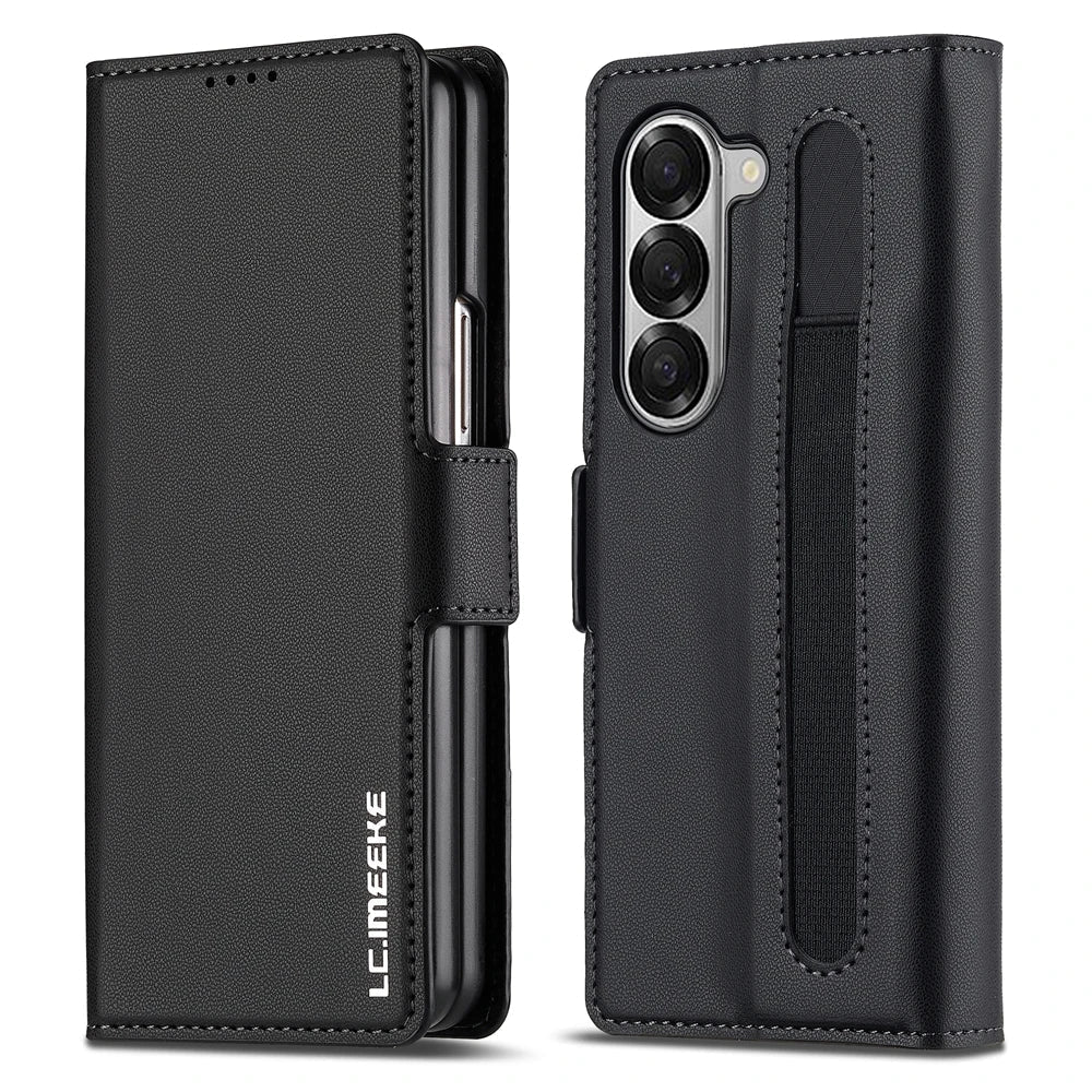 Leather Wallet Case with Card Holder & Kickstand